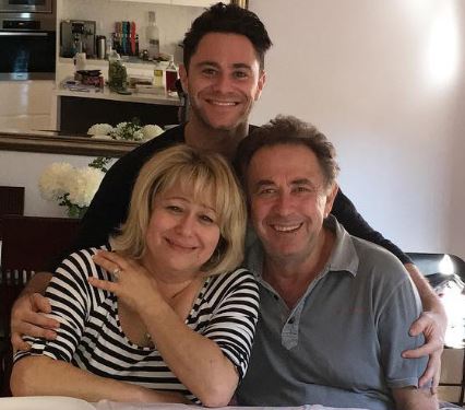 Bella Farber with her husband Michael Farber and son Sasha Farber